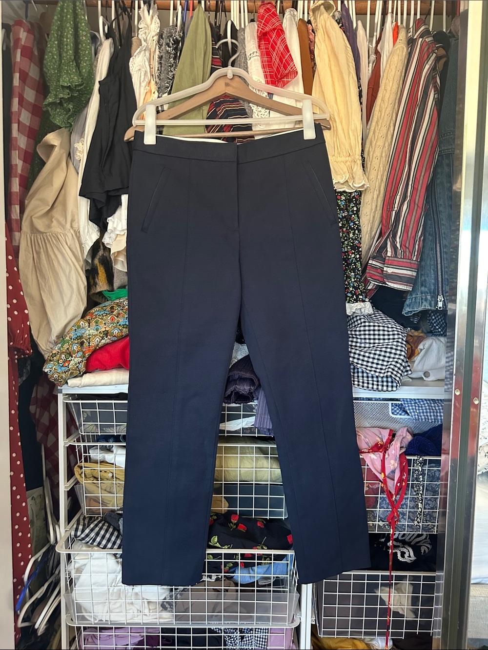 Tory Burch Navy Straight-Leg Dress Pants